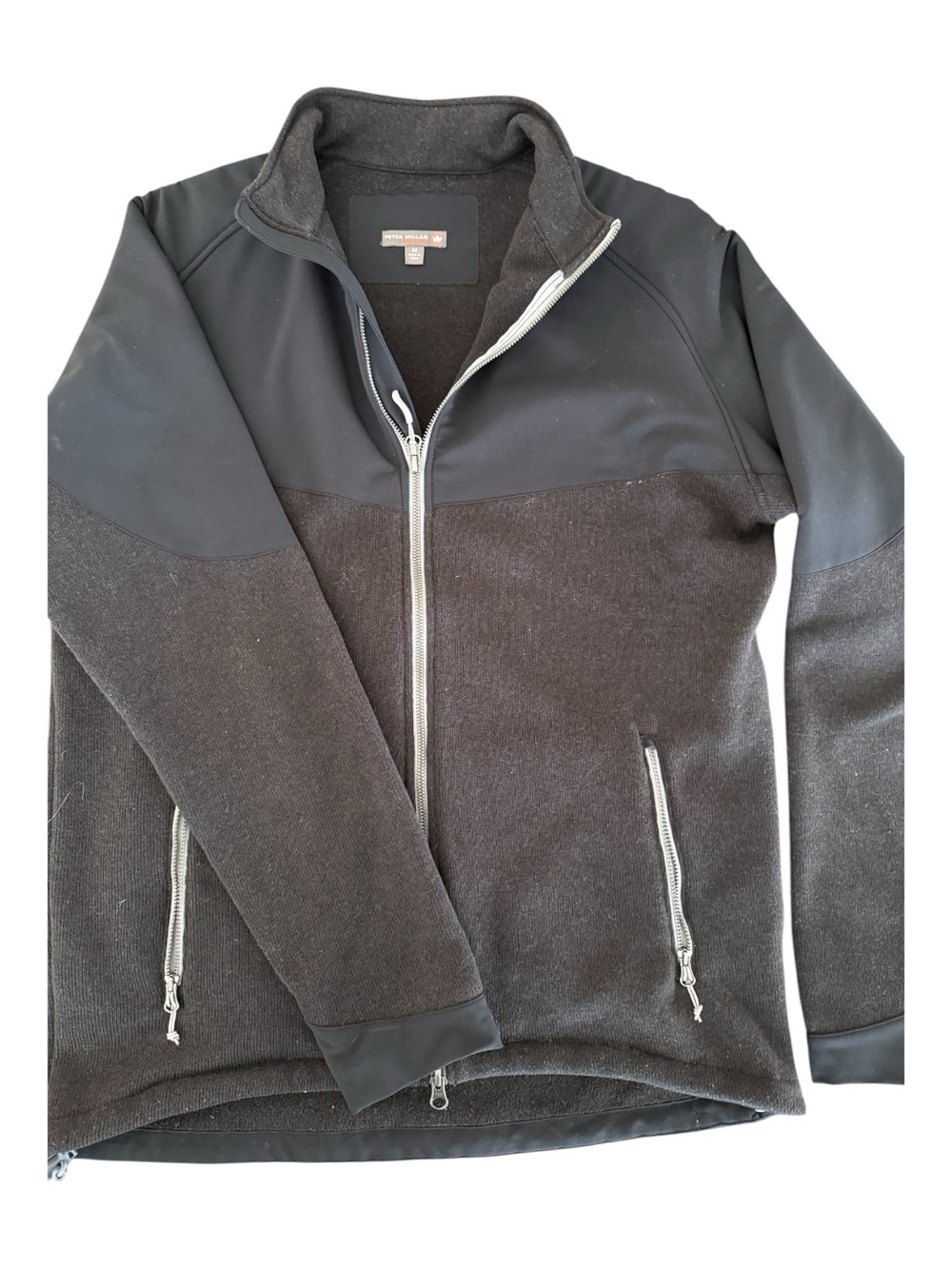 Peter Millar Black Performance Zip Jacket | Fleece Lined | Men’s Size M | Golf